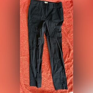 J Crew stretch black work pants, ankle cut, 00R